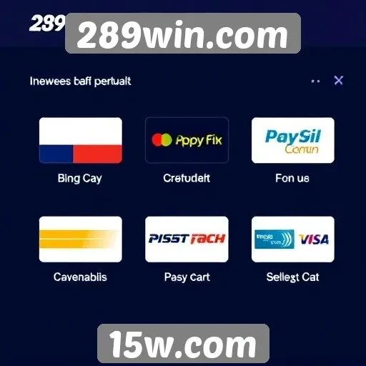 Métodos de pagamento disponíveis no 289win